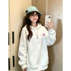 批发薄款320克 后片刺绣+包领做（ 40%棉 55%涤 5%氨纶）卫衣女
