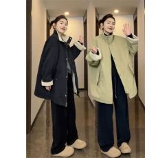 批发防水小牛津面料+250克羊羔绒内里韩系外套女夹克工装派克外套