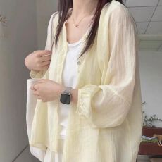 批发亚麻防晒衣<b class='q'>衬衫</b><b class='q'>外套</b>女夏轻奢薄款高级感开衫云南春装上衣