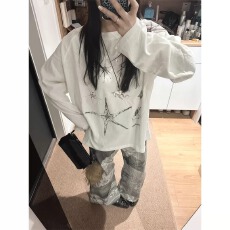 批发官图 21支纯棉-210克 秋装<b class='q'>长袖</b><b class='q'>T</b><b class='q'>恤</b>女宽松上衣印花