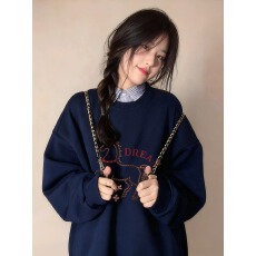 批发华棉复合-薄款/加绒 秋冬装加绒圆领卫衣女印花<b class='q'>宝宝</b>绒