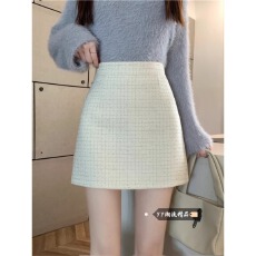 批发【原版做工】小香风名媛粗花呢半身裙甜辣妹性感气质显瘦包臀短裙