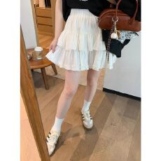 批发【量大价优】白色<b class='q'>短裙</b><b class='q'>半身裙</b>女2025春夏季新款高腰A字蓬蓬蛋糕裙