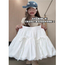 批发白色花苞半身裙裤女夏2026新款<b class='q'>高腰</b>显瘦蝴蝶结短裤小个子<b class='q'>蓬蓬裙</b>裤