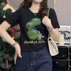 批发趣味印花可爱设计感小众正肩上衣女2026小个子新款显瘦短袖t恤夏