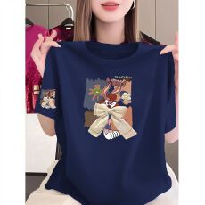 批发纯棉洋气爆款短袖t恤女装夏新款2026韩版宽松显瘦上衣服体恤衫潮