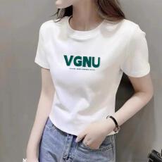 批发气质短款夏季白色纯棉2026新款短袖t恤女圆领正肩修身洋气上衣ins