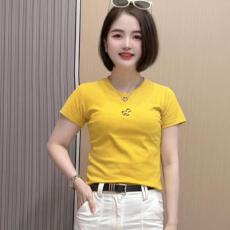 批发小马年纯棉大码烫钻设计短袖t恤女2026春夏新款宽松显瘦时尚上衣