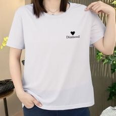 批发纯棉印花时尚休闲显瘦圆领洋气夏季新款宽松短袖t恤百搭上衣