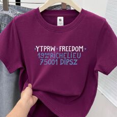 批发花灰色大码正肩短袖t恤女夏季韩版字母印花休闲百搭圆领半袖上衣