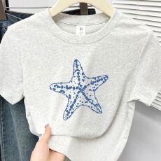 批发胖mm大码正肩短袖t恤女2026夏季新款遮肉百搭圆领潮流设计感上衣