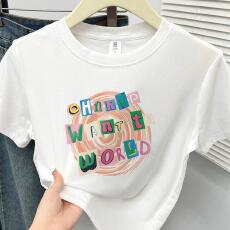 批发正肩短袖推荐<b class='q'>t</b><b class='q'>恤</b>女夏季新款韩版ins时尚休闲百搭字母印花显瘦上衣
