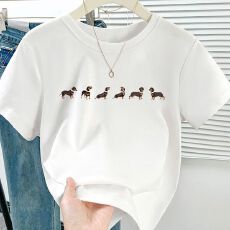 美式复古美拉德穿搭正肩T恤女短袖2026夏季新款修身圆领短款上衣
