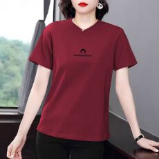 批发<b class='q'>中老年</b>妈妈纯棉短袖t恤女士夏装宽松大码汗衫正肩体恤衫上衣女装