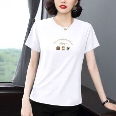 批发妈妈宽松纯棉短袖T恤女2026新款夏季上衣<b class='q'>中老年</b>大码洋气半袖小衫