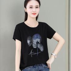 批发女士高档纯棉夏季<b class='q'>T</b><b class='q'>恤</b>宽松肚子圆领显瘦短袖时尚新款半袖<b class='q'>妈妈</b>上衣