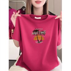 批发纯棉夏季新款大码<b class='q'>t</b><b class='q'>恤</b>百搭洋气圆领显瘦女士<b class='q'>妈妈</b>遮肚子印花上衣女