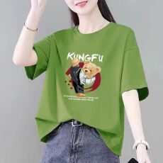 批发纯棉短袖T恤女夏季大码200斤洋气显瘦宽松<b class='q'>妈妈装</b>休闲时尚半袖上衣