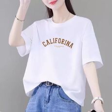 批发纯棉短袖t恤2026夏季新款时尚百搭短款上衣高腰显瘦体恤女<b class='q'>妈妈装</b>