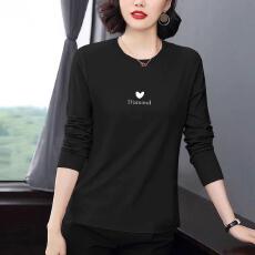 批发纯棉长袖t恤女2026新款秋衣外穿洋气大码上衣<b class='q'>中老年</b>人妈妈打底衫