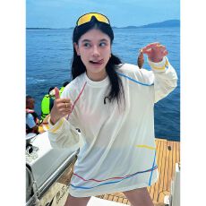 批发美式白色速干长袖<b class='q'>t</b><b class='q'>恤</b>男女款防晒罩衫户外漂流运动羽毛球衣骑行服