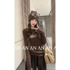 批发咖色德绒内搭打底衫女2025新款秋冬正肩胖mm遮肉显瘦长袖t恤上衣