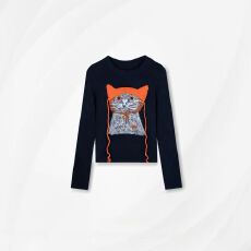 批发长袖<b class='q'>t</b><b class='q'>恤</b>打底衫女装薄款春秋新款<b class='q'>卡通</b>刺绣花圆领韩版上衣