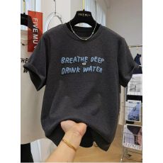 批发植绒字母短袖<b class='q'>T</b><b class='q'>恤</b>女2026<b class='q'>圆领</b>百搭上衣