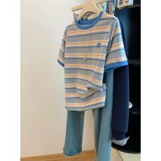 批发刺绣撞色<b class='q'>圆领</b>短袖<b class='q'>t</b><b class='q'>恤</b>女夏2026新款