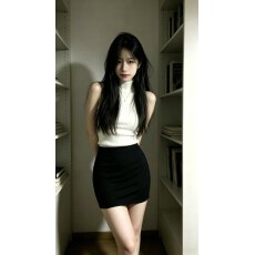 批发白色针织背心+包臀短裙两件套