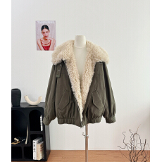 批发钱美西 90白鸭绒+中空纱蓄温保暖重磅工装羽绒派克服女冬<b class='q'>新款</b>外套