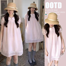 批发夏季法式甜美<b class='q'>娃娃</b>领宽松连衣<b class='q'>裙</b>子独特漂亮显瘦花边<b class='q'>裙</b>