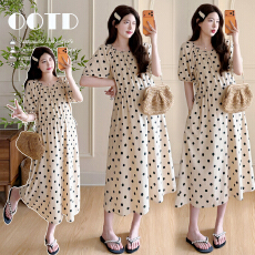 批发实拍现~孕妇装夏季韩版宽松绵绸<b class='q'>波点</b><b class='q'>连衣裙</b>2026新款宽松遮肚长裙