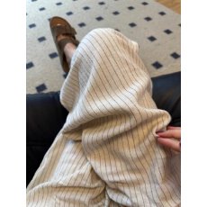 批发日系棉麻裤子慵懒百搭垂感拖地休闲裤女薄款条纹亚麻阔腿裤长裤夏