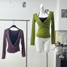 批发白水女 森野百利甜 带胸垫蕾丝吊带深V加绒针织衫女圣诞纯欲<b class='q'>套装</b>