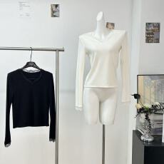 批发TMHSTUDIO叠穿盲入！330g100绵羊毛蕾丝边针织衫女冬内搭打底上衣