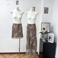 批发OOKSTUDIOS豹豹美学百搭显瘦金丝雪纺豹纹气质春夏半身长裙短裙女