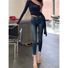 批发麻头MATOU新款迷人封神<b class='q'>牛仔</b>裤女2025春季高腰修身丰臀九分<b class='q'>铅笔裤</b>