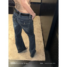 批发SUNONEONE 猫须磨白<b class='q'>修身</b>微喇牛仔<b class='q'>裤</b>女秋新款美式复古休闲低腰<b class='q'>裤</b>子