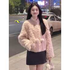 珍珍家雪绒麻薯可爱小富婆皮毛一体环保皮草羊羔毛小球球毛毛外套