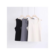 批发早春新款简约纯色吊带背心女修身气质显瘦百搭打底上衣极简风