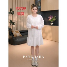 批发【胖佳佳】胖妹妹mm大码女装梨花小调<b class='q'>连衣裙</b>春季圆领白色蕾丝裙子