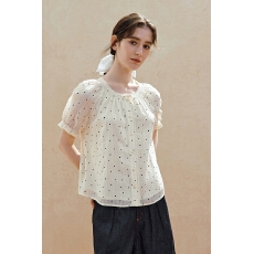 批发<b class='q'>波点</b>插肩袖<b class='q'>衬衫</b>2026夏季女装新款显瘦宽松上衣