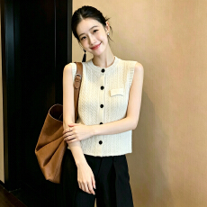 批发<b class='q'>大码</b><b class='q'>女装</b>胖mm麻花圆领针织马甲秋冬新款韩系叠穿坎肩无袖毛衣背心