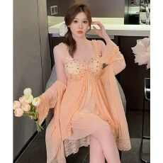批发夏季性感睡衣女网纱<b class='q'>莫代尔</b>吊带睡裙睡袍两件套纯欲风高级感<b class='q'>家居服</b>