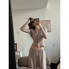 批发卡其豹纹2025年春秋季新款<b class='q'>睡衣</b>女网红ins风韩版少女家居服