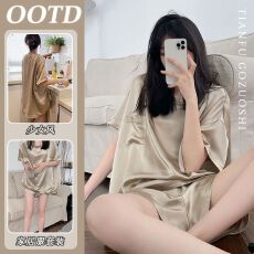 批发冰丝短袖<b class='q'>睡衣</b>女夏大码新款高级感休闲