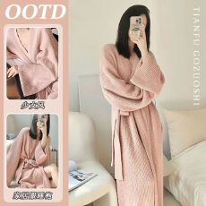 批发<b class='q'>睡衣</b>女秋冬长款加厚<b class='q'>性感</b>风睡袍晨袍睡裙家居服