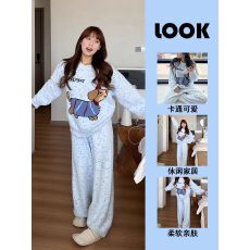 批发腊肠狗半边绒网红ins风冬季新款280克加厚摇粒绒家居服