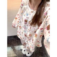 批发花边猫2026年春秋季新款睡衣女网红风韩版卡通家居服